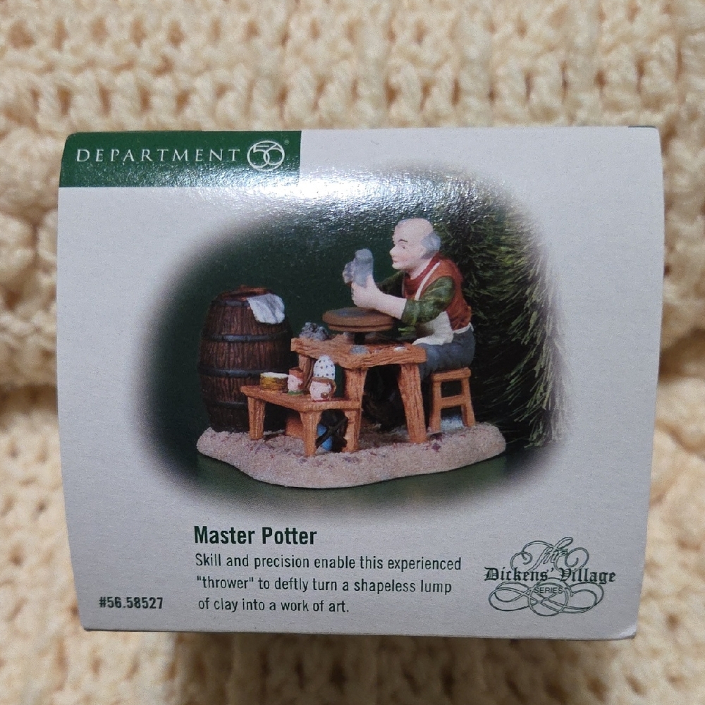 Department 56 Master Potter Figurine with Green and Brown Accents